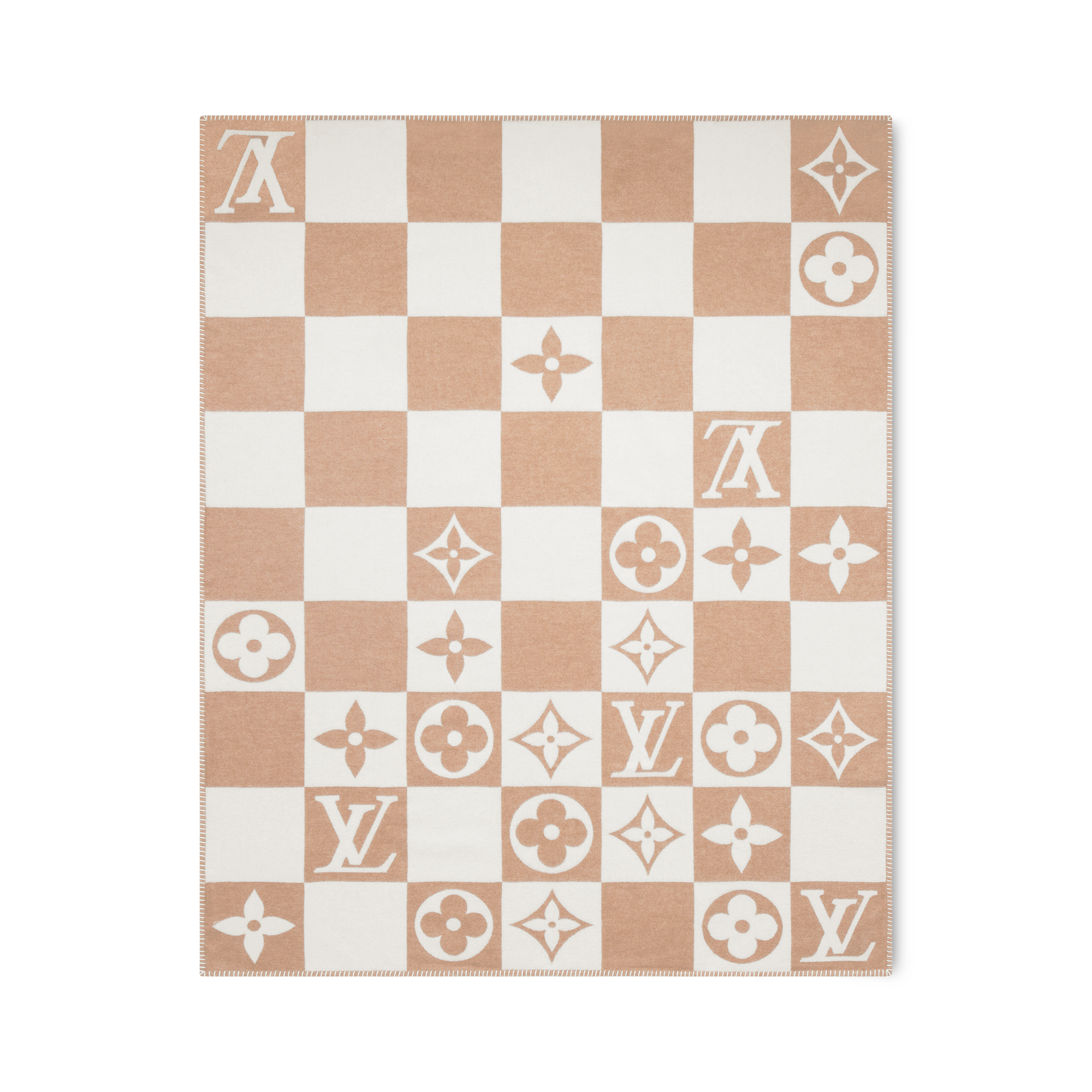 LV Checkmate Blanket - Luxury S00 Beige | LOUIS VUITTON